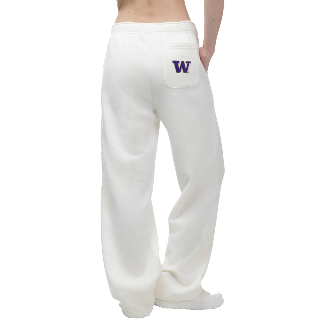 Zoozatz Women's Cream Washington Huskies Pocket Sweatpant