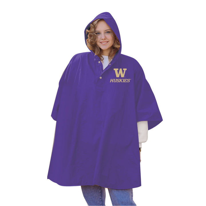 Storm Duds Purple W Huskies Heavy Weight Adult Poncho
