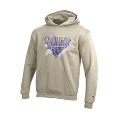Photo of Champion Kids' Oatmeal Washington Huskies Script Triangle Hood.