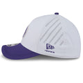 New Era White Purple Washington Huskies 39Thirty A-Frame Silicone Patch Stretch Fit Hat thumbnail