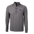 Cutter & Buck Men's Washington Huskies Adapt Soft Knit Stretch Heathered Quarter Zip thumbnail