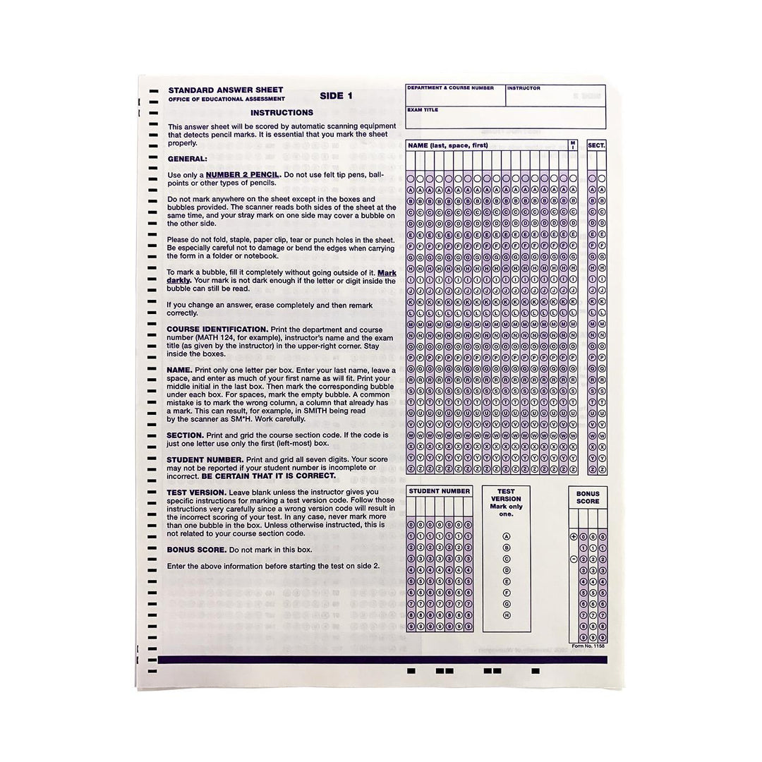 W Purple Scantron