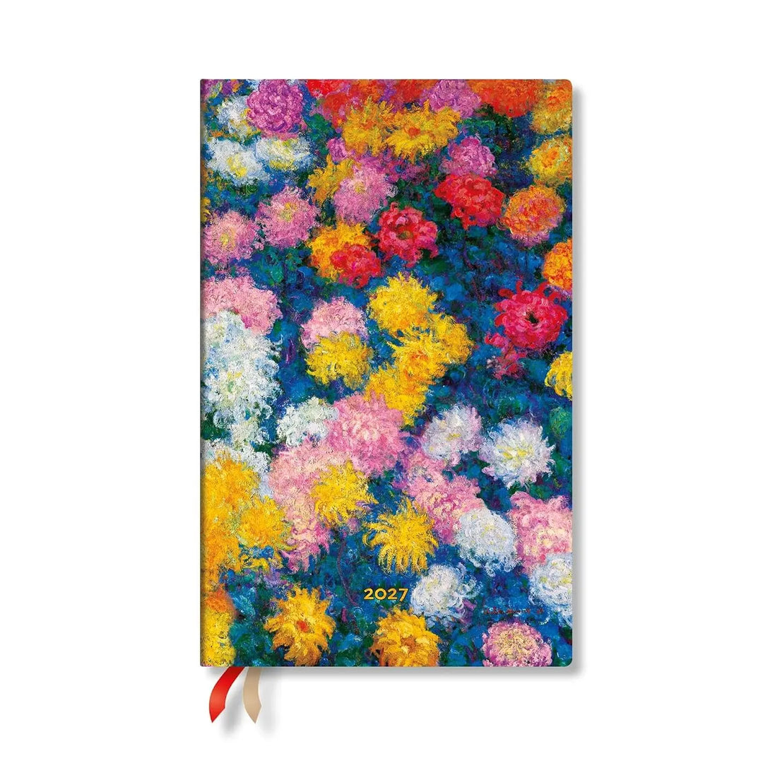2027 Monet's Chrysanthemums Maxi Vertical Hardcover 12-Month Weekly Planner
