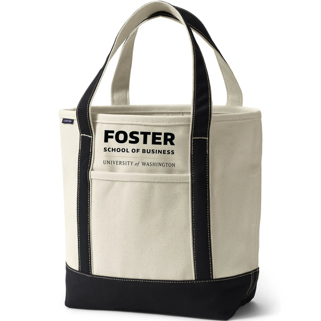 Lands' End Natural Canvas UW Foster School of Business Open Top Tote Bag