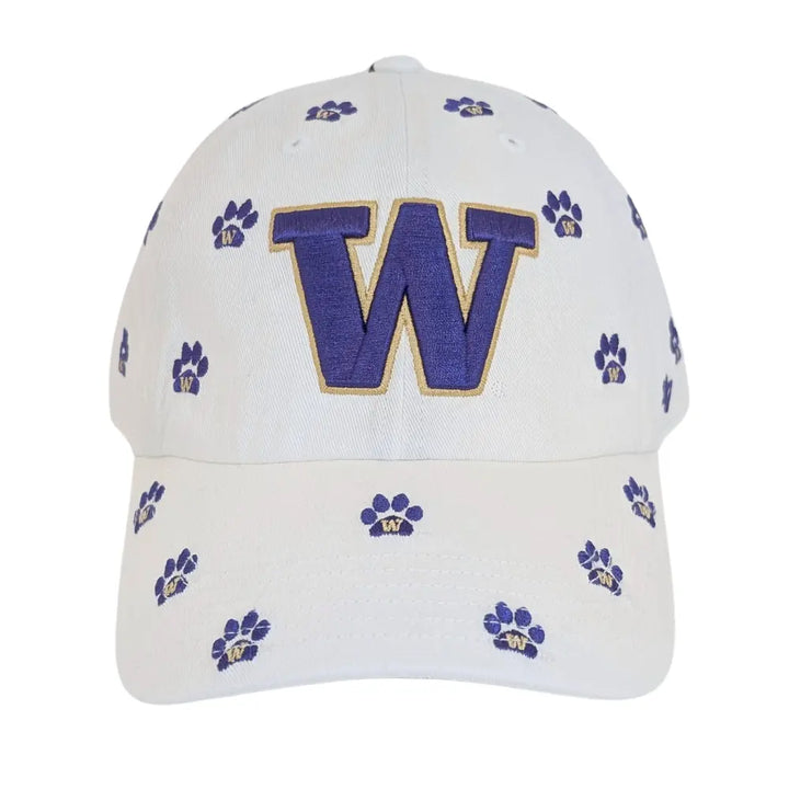 47 Brand Women's White Allover Paws Confetti Clean Up Adjustable Hat
