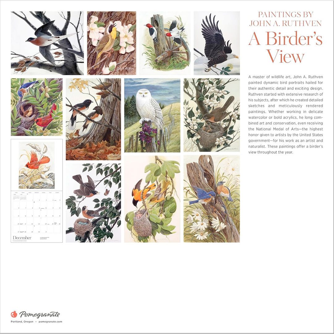 A Birder's View: Paintings by John A. Ruthven 2026 Wall Calendar