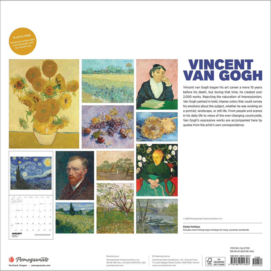 Vincent van Gogh 2027 Wall Calendar