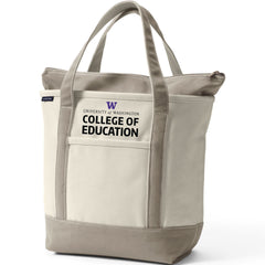 Lands' End Natural Canvas UW College of Education Zip Top Tote Bag Hover
