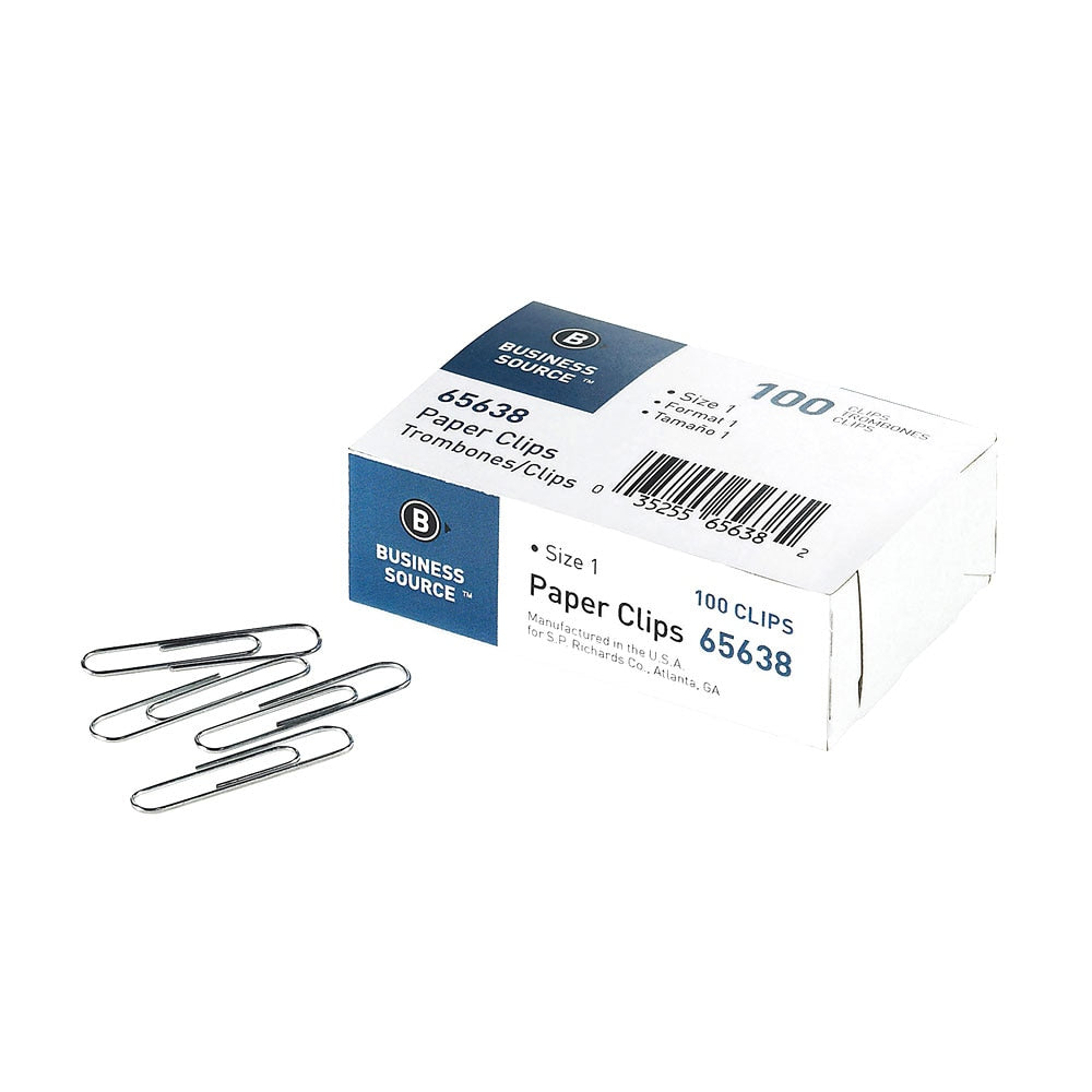 Business Source #1 Smooth Paper Clips 100 Pack