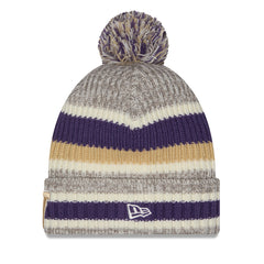 New Era Gray Multi Washington Huskies Knit STRIPE Cuff Pom Beanie Hover