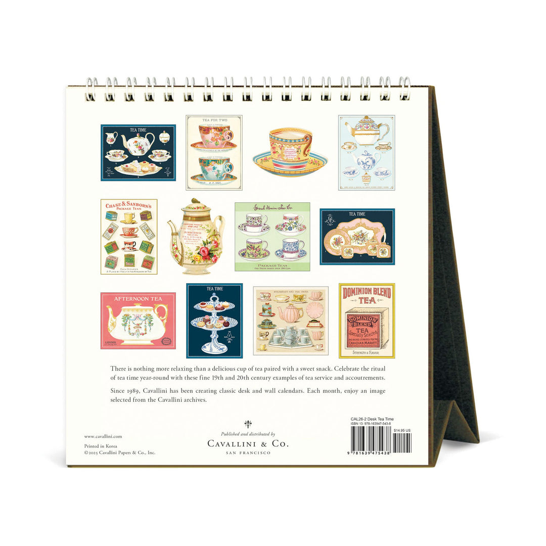 Cavallini Tea Time 2026 Desk Calendar
