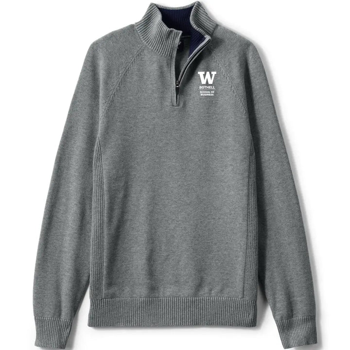 Lands' End Unisex UW Bothell School of Business Cotton Modal Quarter Zip Sweater