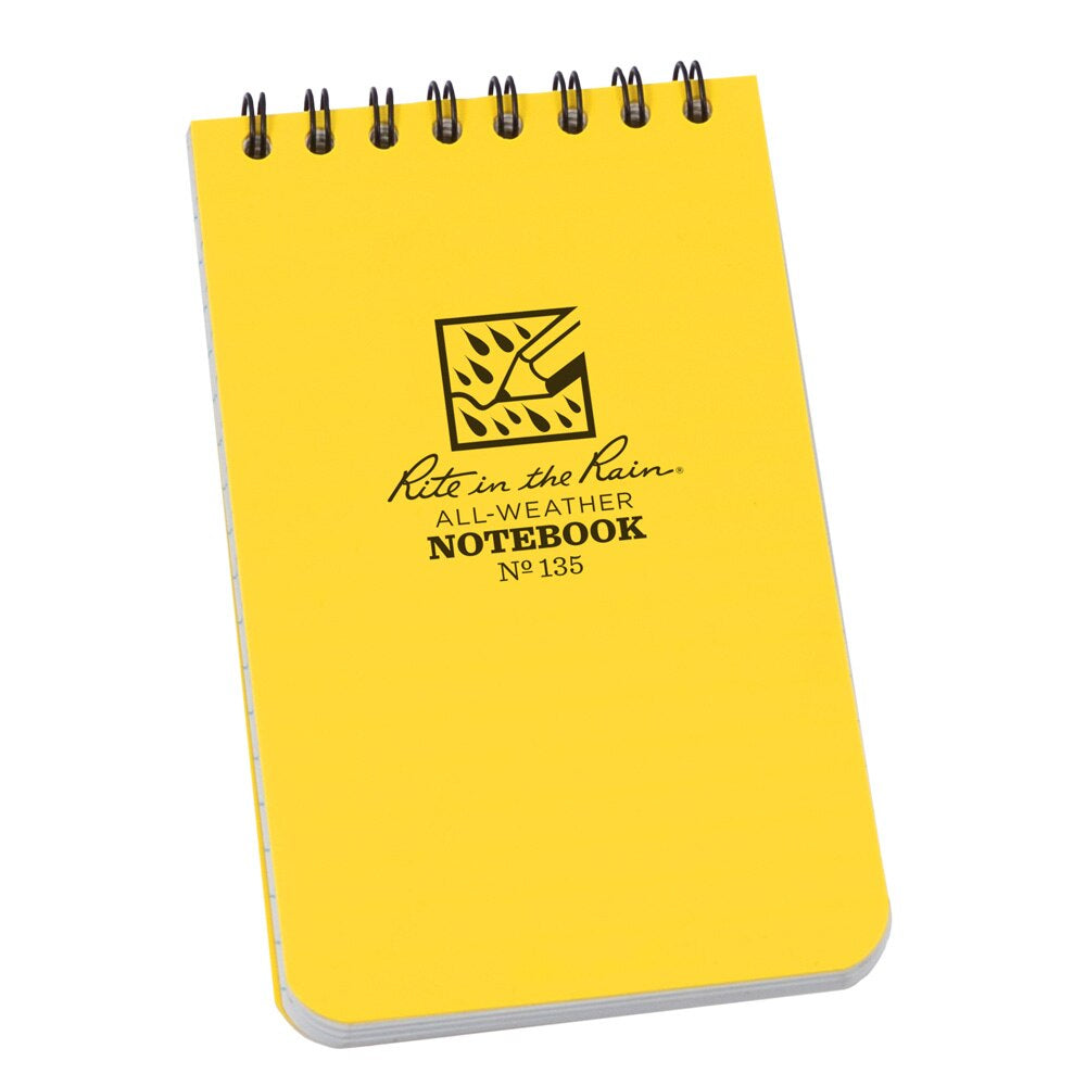 Rite in the Rain Yellow 3"x5" Top Spiral Memo Notebook 50ct