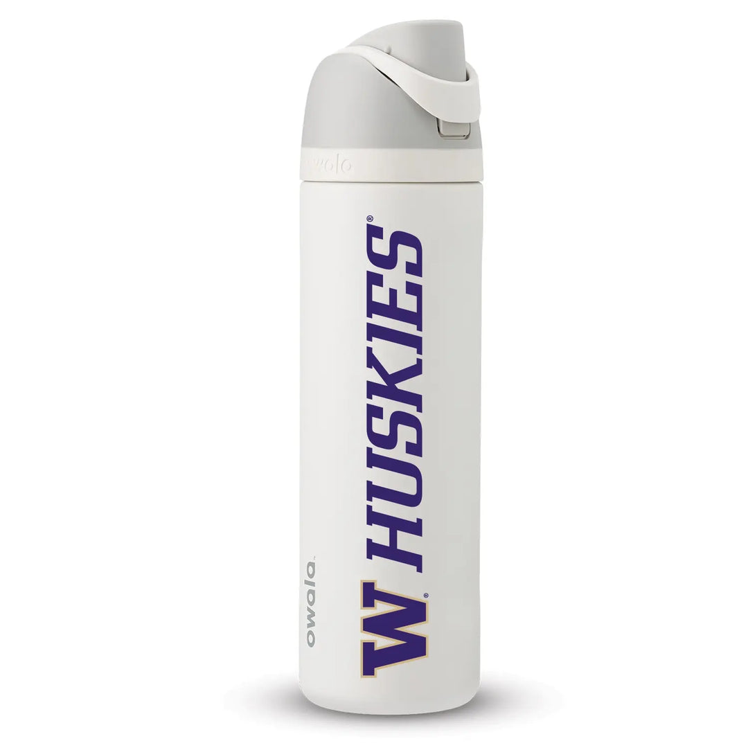 FG Sky Marshmallow W Huskies Owala Stainless Bottle 24oz
