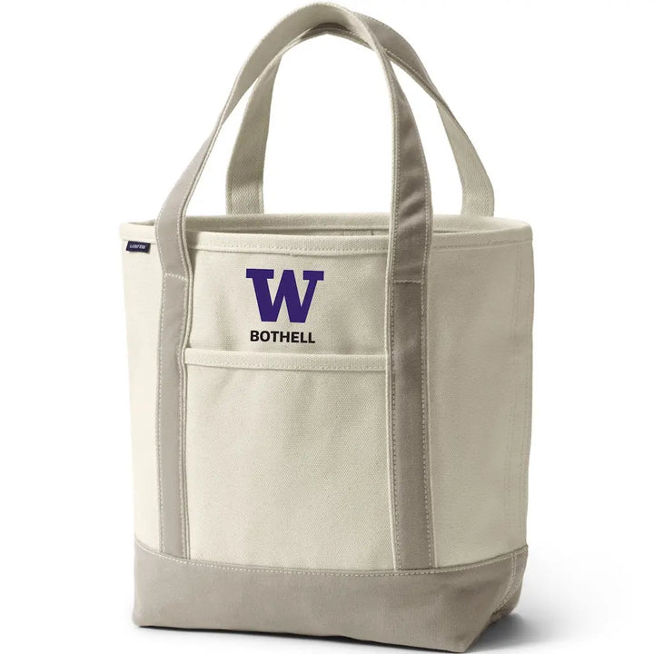 Lands' End Natural Canvas UW Bothell Open Top Tote Bag