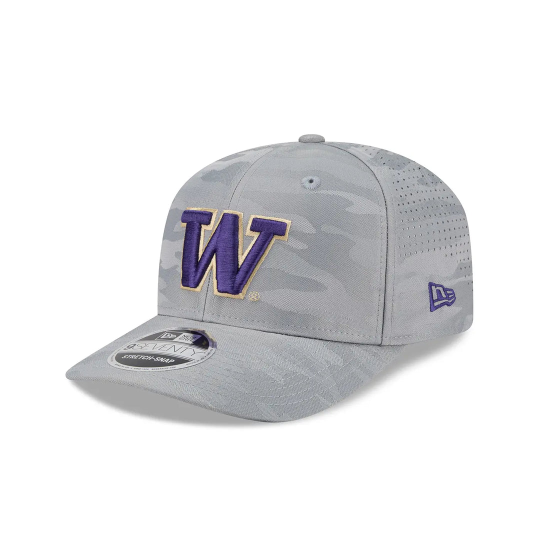 New Era Camo Gray Washington Huskies 9Seventy PERF Stretch Snap Adjustable Hat