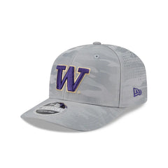 Photo of New Era Camo Gray Washington Huskies 9Seventy PERF Stretch Snap Adjustable Hat.