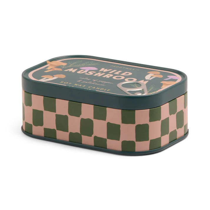 Paddywax Bistro Wild Mushroom Printed Tin Candle 4.5oz