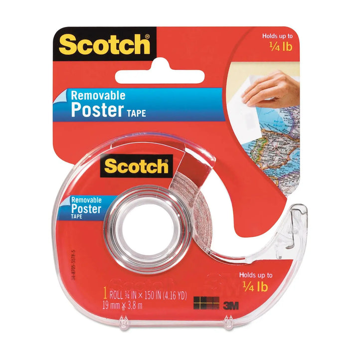 Scotch Clear 3/4"x150" Removable Poster Tape