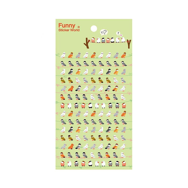 BC Mini Funny Sticker World Birds On A Wire Stickers
