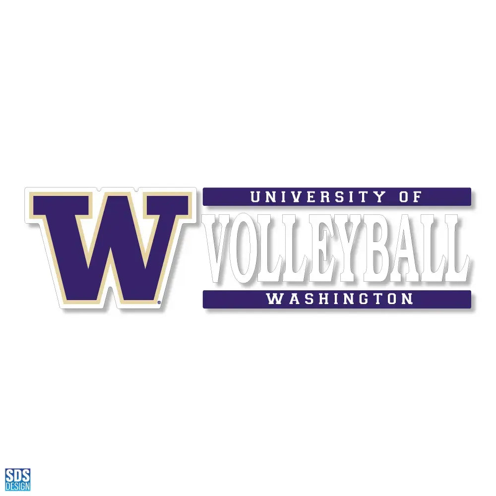 SDS W U of W Volleyball Vinyl Decal 6" x 2"