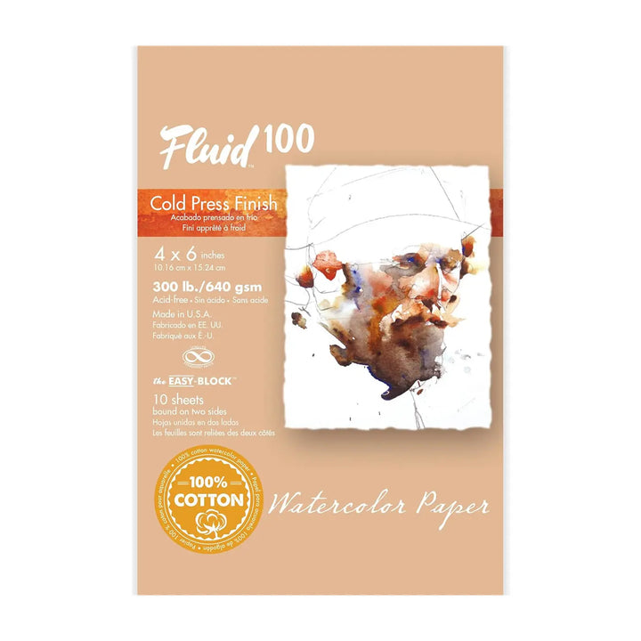Fluid 100% Cotton 300 lb Cold Press Watercolor Block