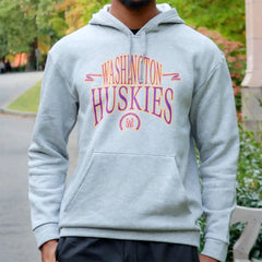 Photo of adidas Men's SS25 Washington Huskies Ribbon Fleece Hoodie.
