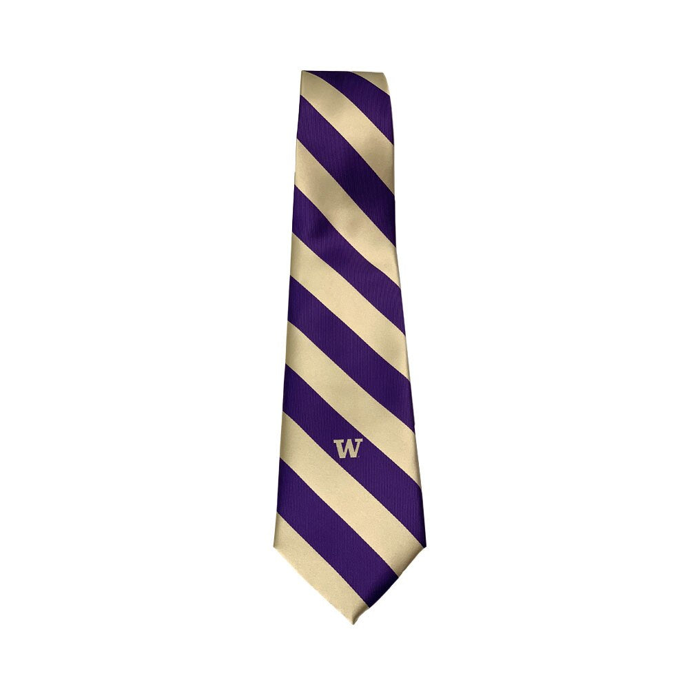 Jardine Collection Men's Purple and Gold Stripe W Woven Poly Tie