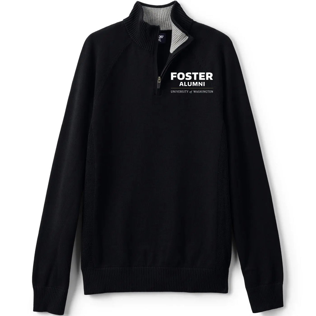 Lands' End Unisex UW Foster Alumni Cotton Modal Quarter Zip Sweater