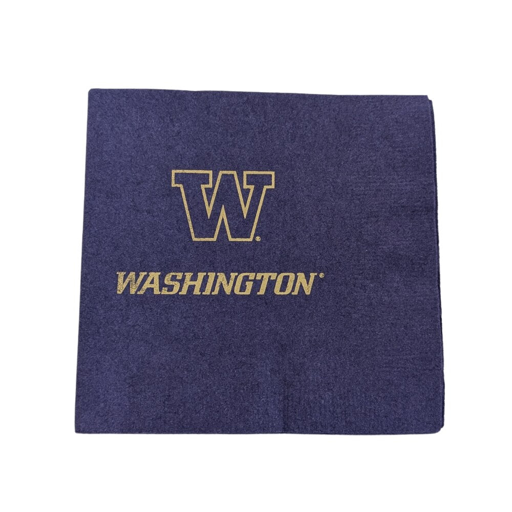 Spirit Products Purple W Washington Beverage Napkins 25pk