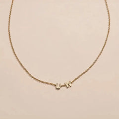 Photo of Nickel & Suede Gold UW Initial Necklace.