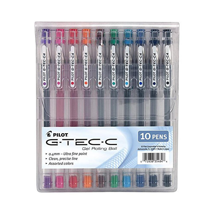 Pilot G-Tec-C Assorted Ultra Fine Point .4mm Gel Pen Set