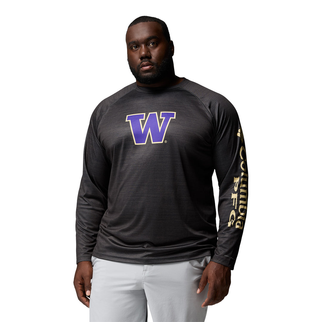 Columbia Men's Washington Huskies PFG Terminal Tackle Heather Long Sleeve Tee