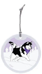 Dubs Collection Neil White Dubs In Snow 2025 Ceramic Circle Ornament