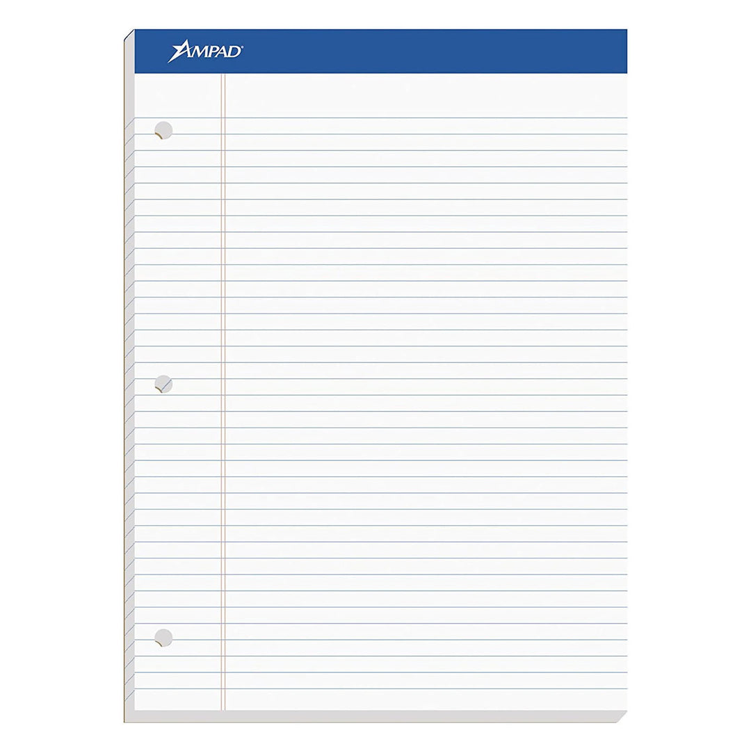 Ampad White College Ruled Legal Pad 100ct