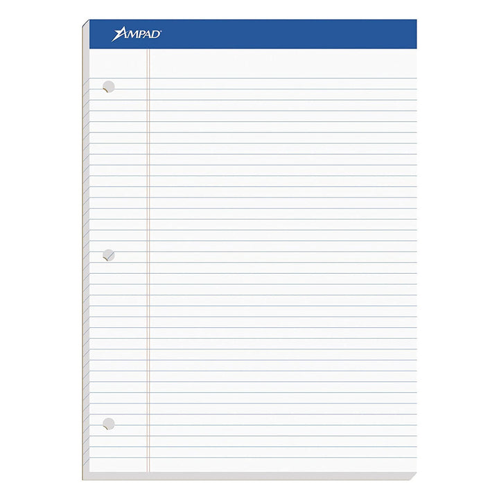Ampad White College Ruled Legal Pad 100ct