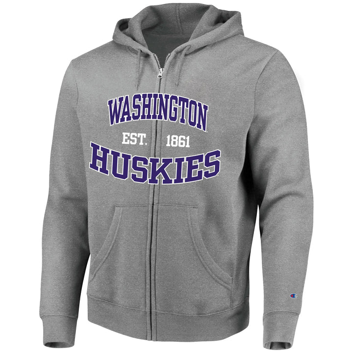 Champion Men's Big and Tall Washington Huskies Twil Full Zip Hoodie