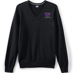 Lands' End Unisex UW Class of 2026 Cotton Modal V-neck Pullover Sweater