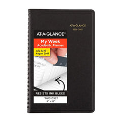 Photo of At-A-Glance 2026-2027 5" x 8" Weekly Academic Planner.