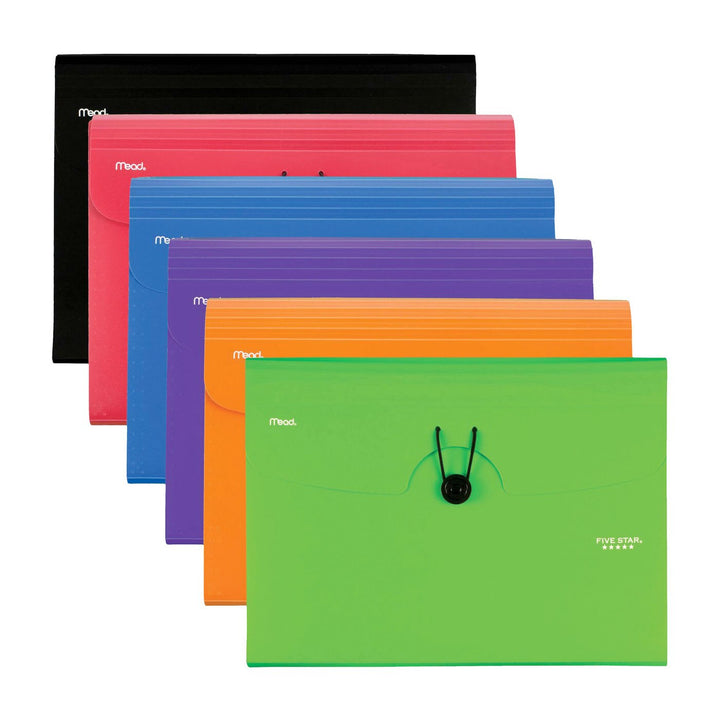 Five Star Assorted 6 Pocket Poly Expanding File