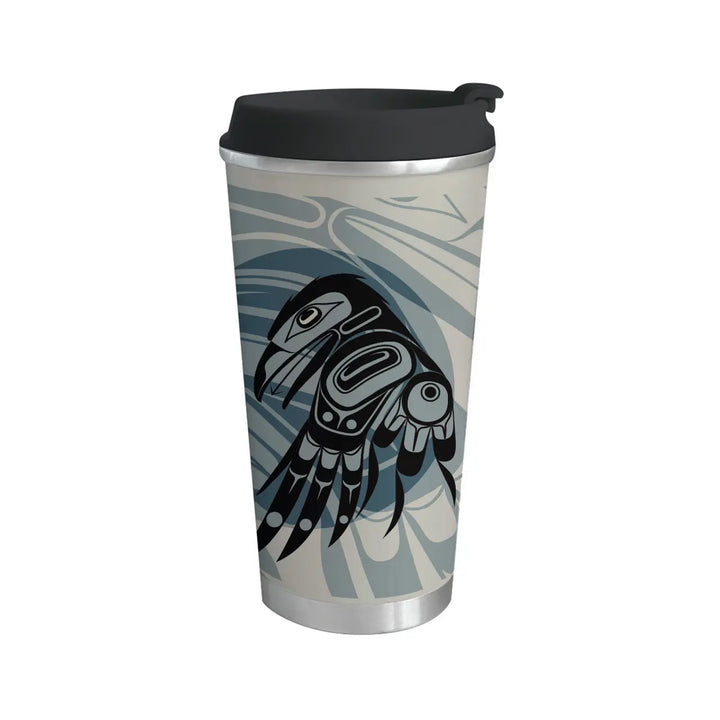 Native Northwest Raven Moon Art Travel Mug