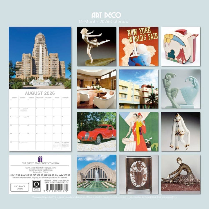 2026 Art Deco Wall Calendar
