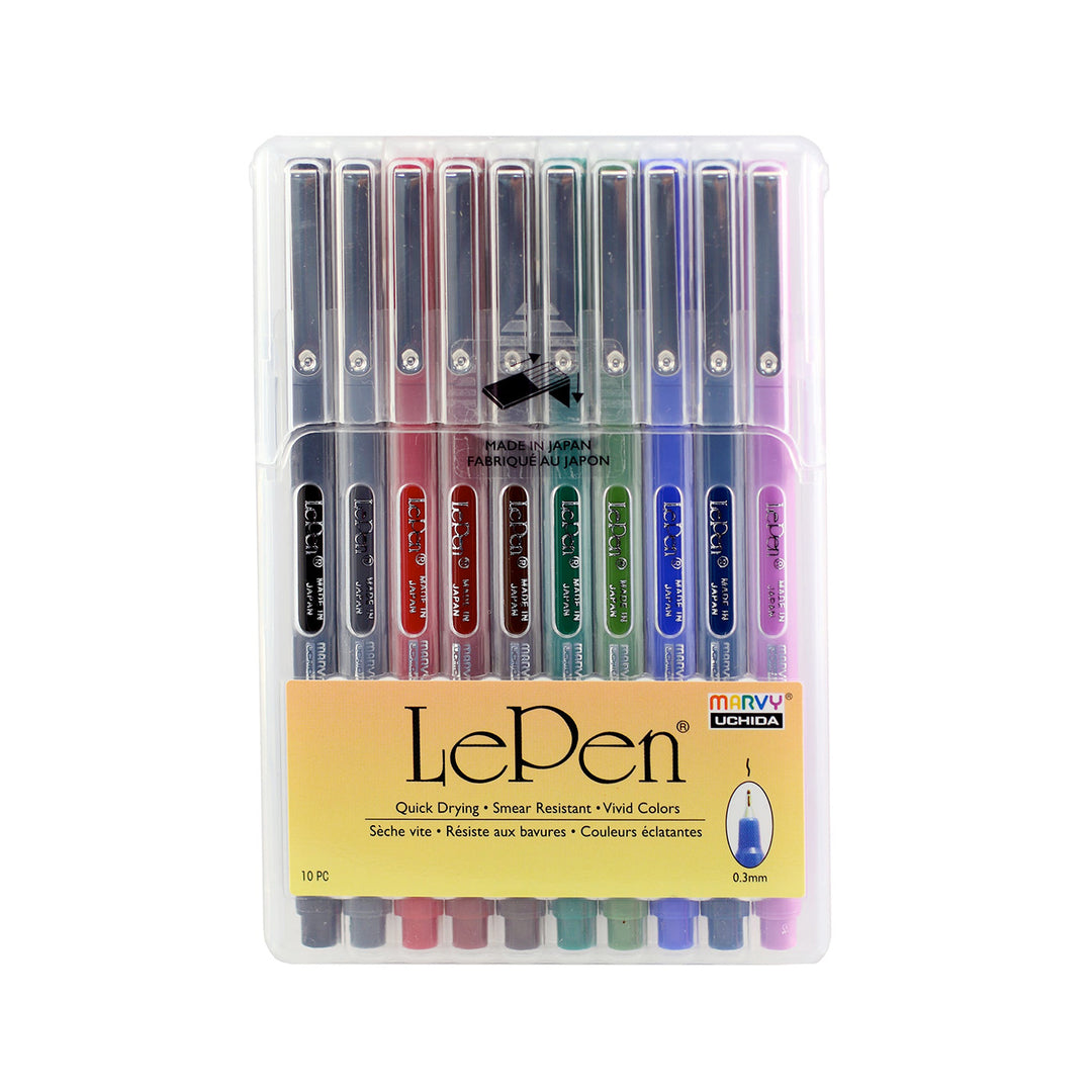 Uchida LePen Dark Set Micro-Fine Point .3mm Pen 10 Pack