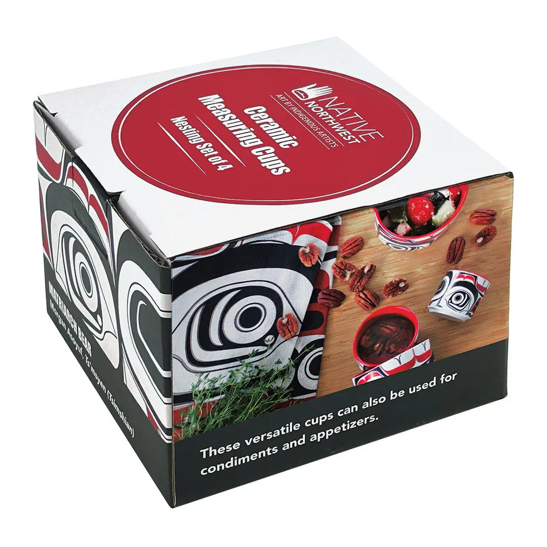 Native Northwest Matriarch Bear Ceramic Measuring Cup Set of 4