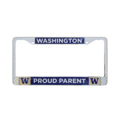 Photo of Strand Chrome Washington W Proud Parent Dome Sticker License Plate Frame.