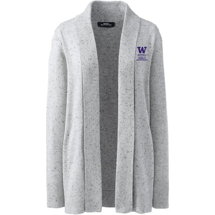 Lands' End Women's UW Bothell Nursing & Health Studies Cotton Modal Shawl Collar Cardigan Sweater