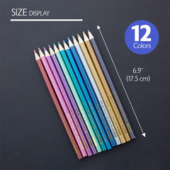 Bazic Metallic Colored Pencil Set 12 Count