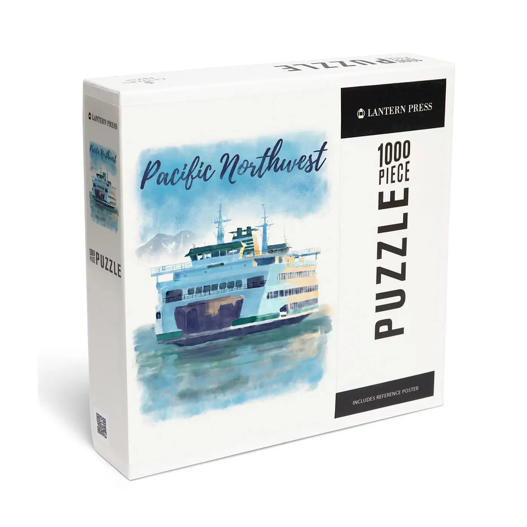 Lantern Press Pacific Northwest Ferry Watercolor 1000 pc Puzzle