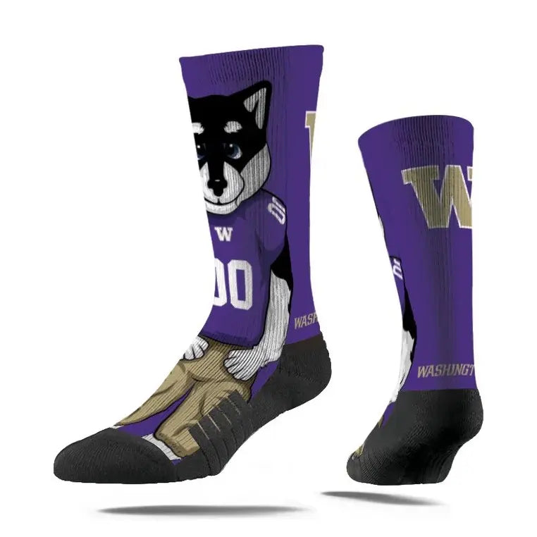 Strideline Unisex Purple Harry the Husky Premium Crew Socks ML