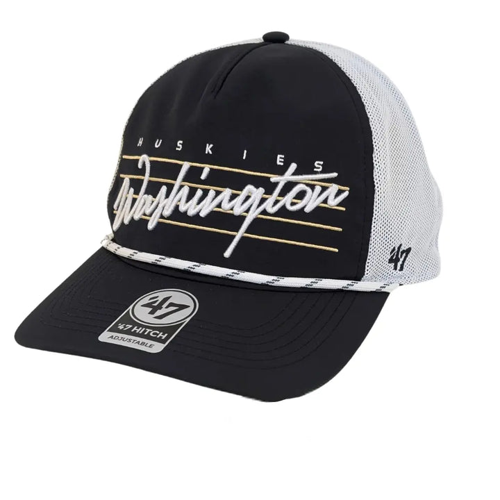 47 Brand Black Washington Huskies Downburst Mesh Hitch Adjustable Hat